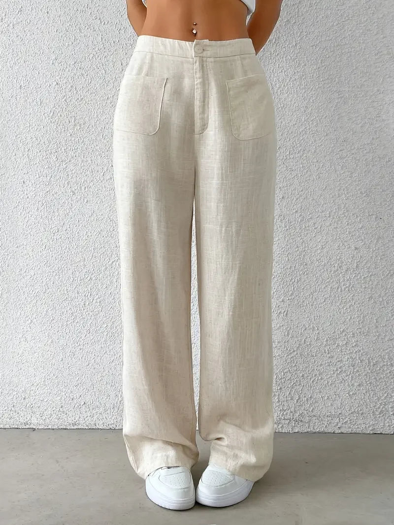 Casual Straight-Leg Pants