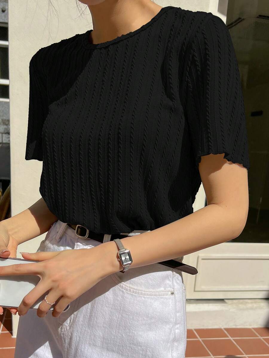 Textured Short Sleeve T-Shirt