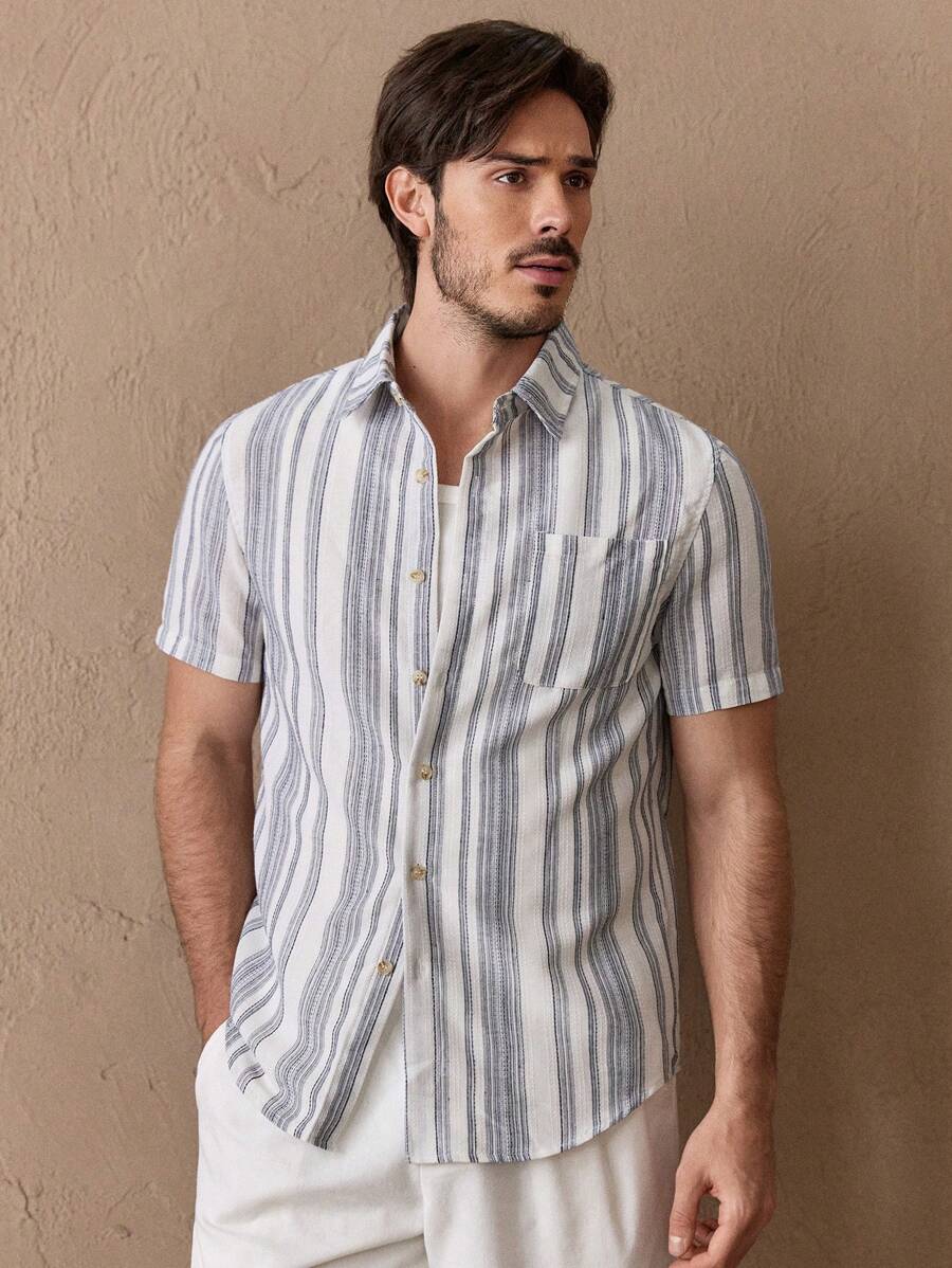 Striped Slim Fit Short Sleeve Shirt