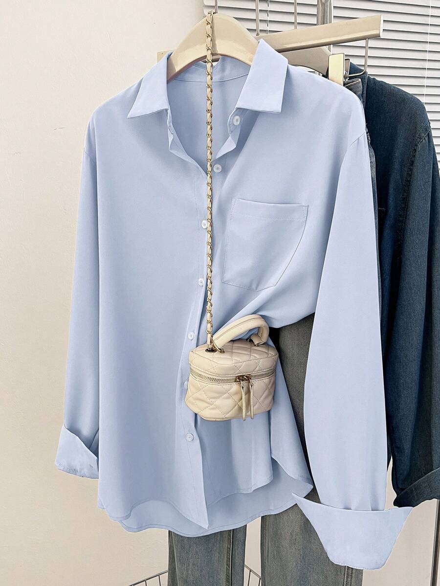 Drop Shoulder Loose Blouse