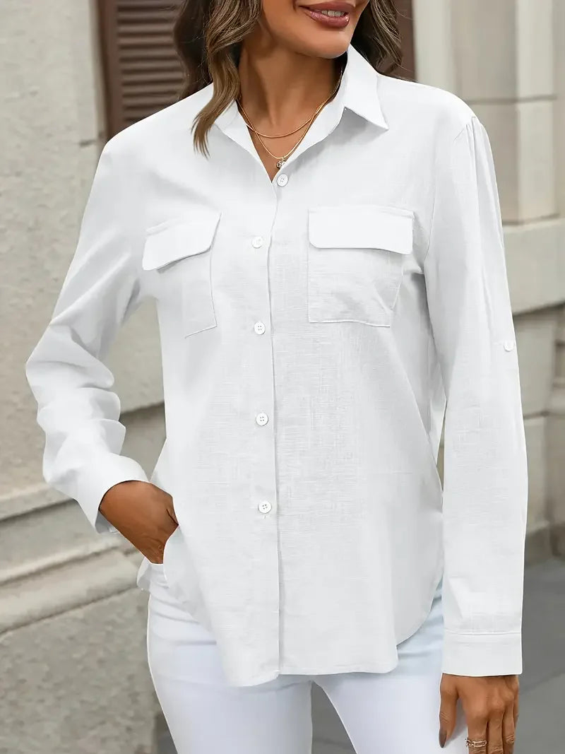 Elegant Women's 100% Shirt with Pockets