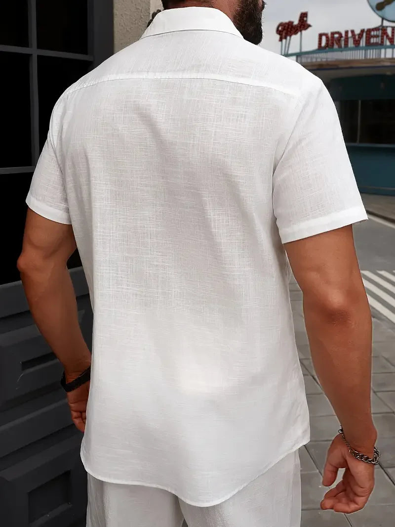 Casual Cotton Short-Sleeve Shirt