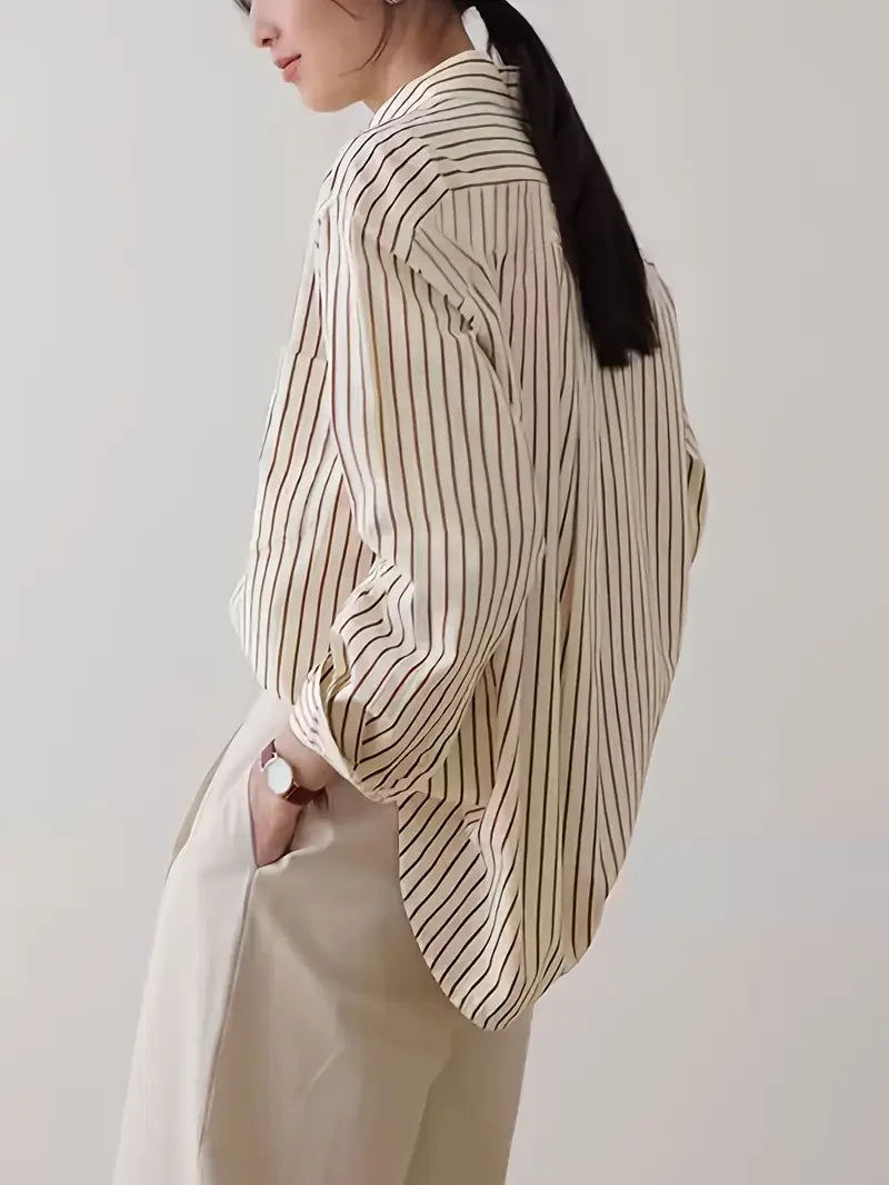 Shirt with Premium Elegance Loose Fit Button