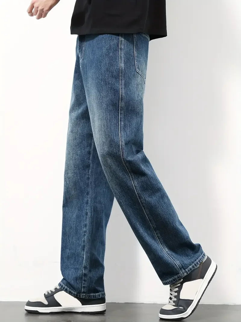 Loose Straight Leg Denim Jeans