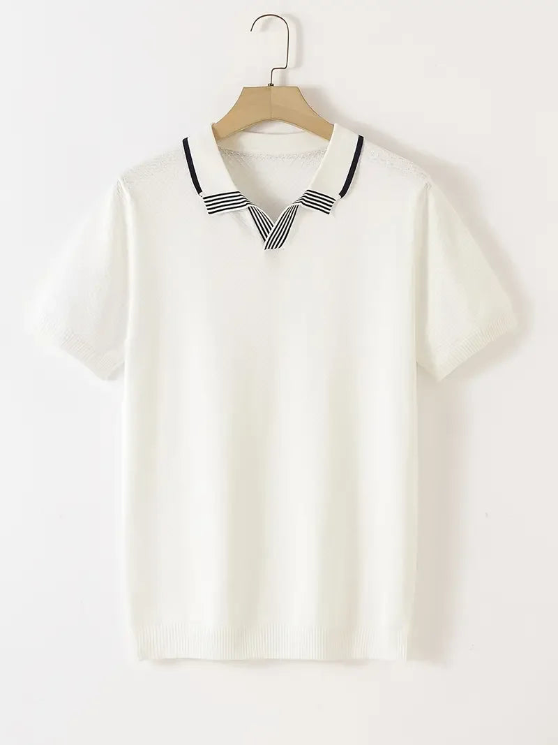 Slim-Fit Color Block Polo Shirt - Short Sleeve