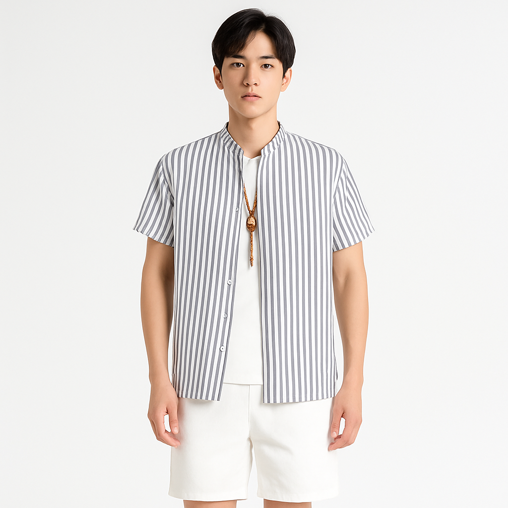 Set with Striped Shirt and Shorts
