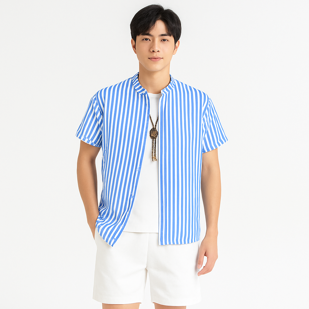 Set with Striped Shirt and Shorts