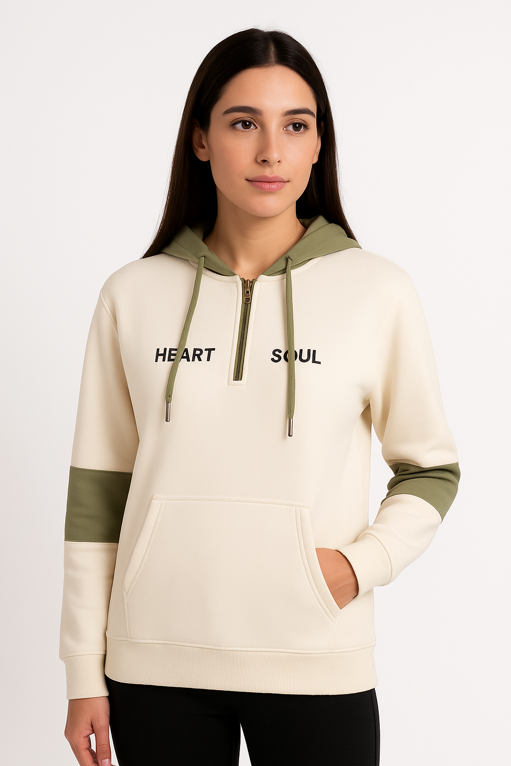 Fleece Hoodie- off white