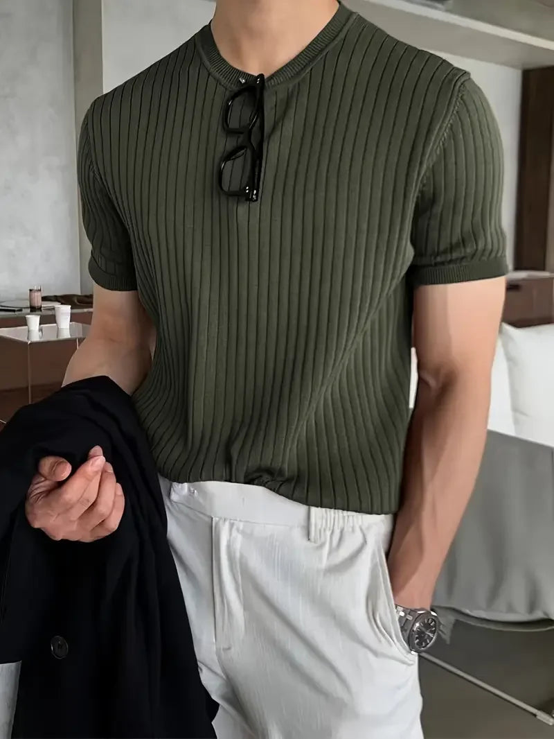 Casual Short Sleeve Knit T-Shirt