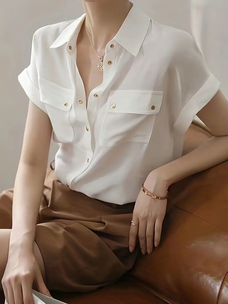 Casual White Short Sleeve Shirt