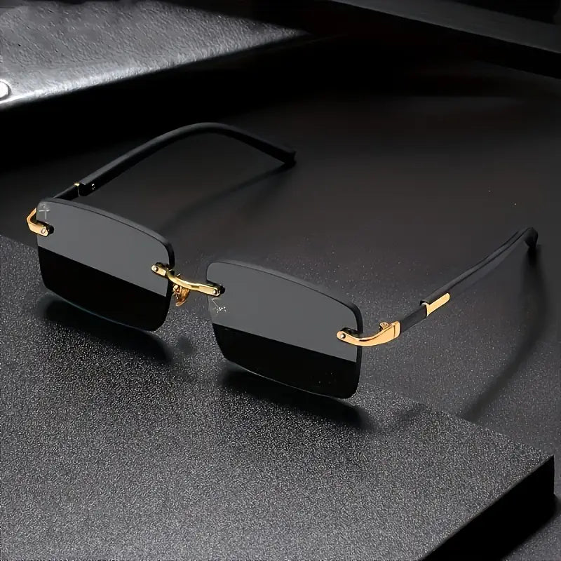 Trendy Black Lens with Golden Tone