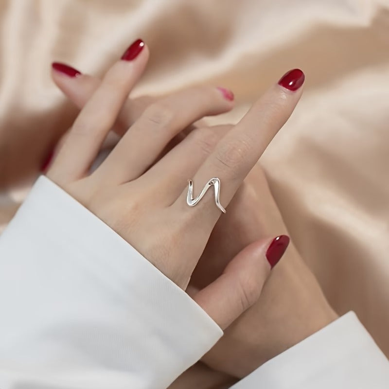 Wave Shaped Cufflink Ring