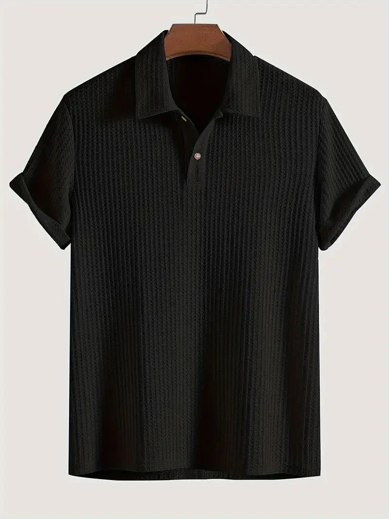 Black Short-Sleeve Polo Shirt - Casual