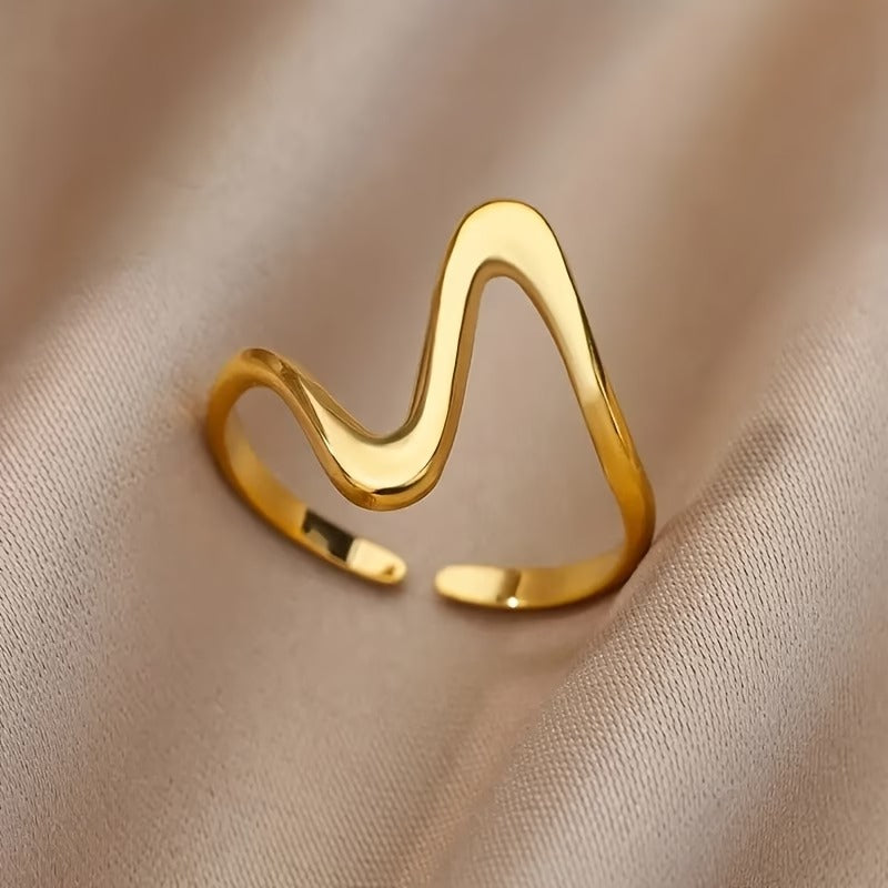 Wave Shaped Cufflink Rings