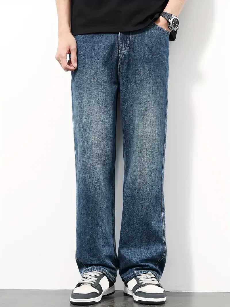 Loose Straight Leg Denim Jeans