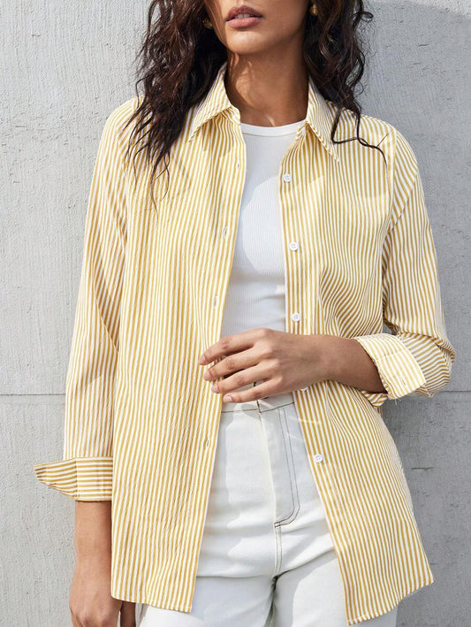 Striped Drop Shoulder Long Sleeve Shirt