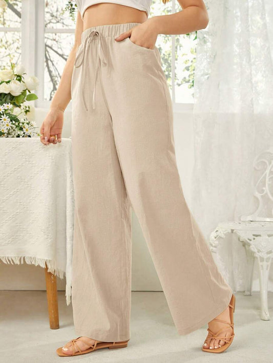 Lace Up Pocket Minimalist Long Pants