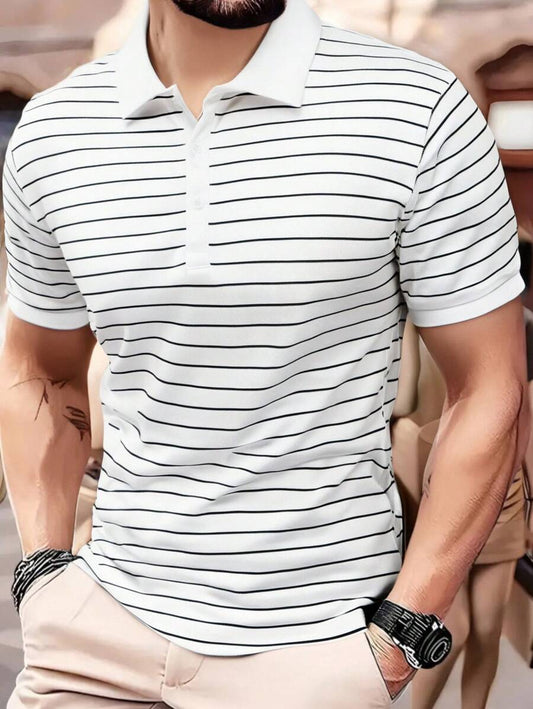 Striped Polo Shirt, Short Sleeve