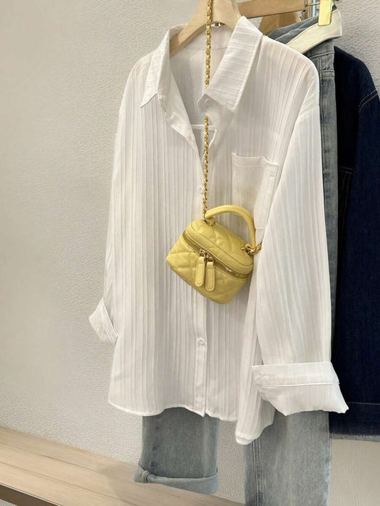 Plain Textured Pocket Shirt