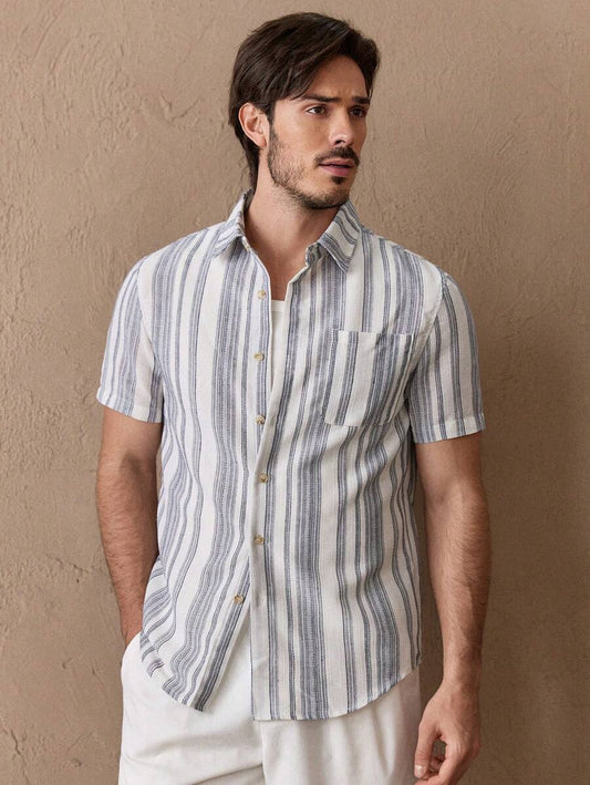 Striped Slim Fit Short Sleeve Shirt