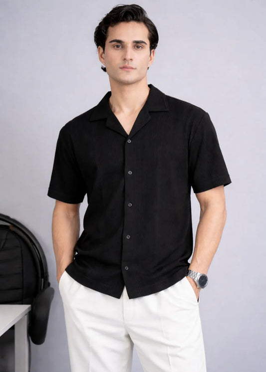 Black Textured Shirt