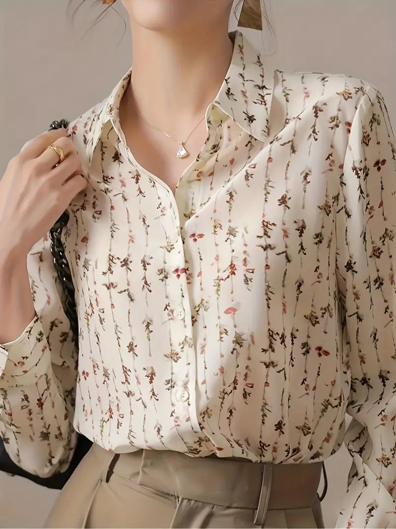 Floral Chiffon Long Sleeve Blouse
