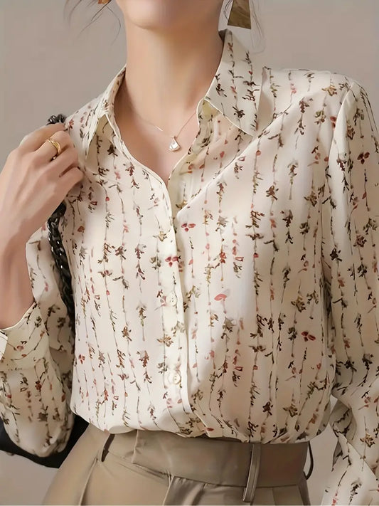 Floral Chiffon Long Sleeve Blouse