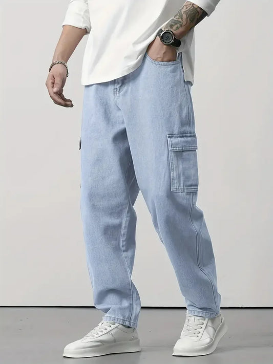 Light Blue Straight-Leg Casual
