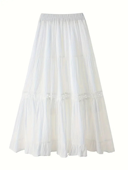 Elegant High Waisted Tiered Cake Skirt