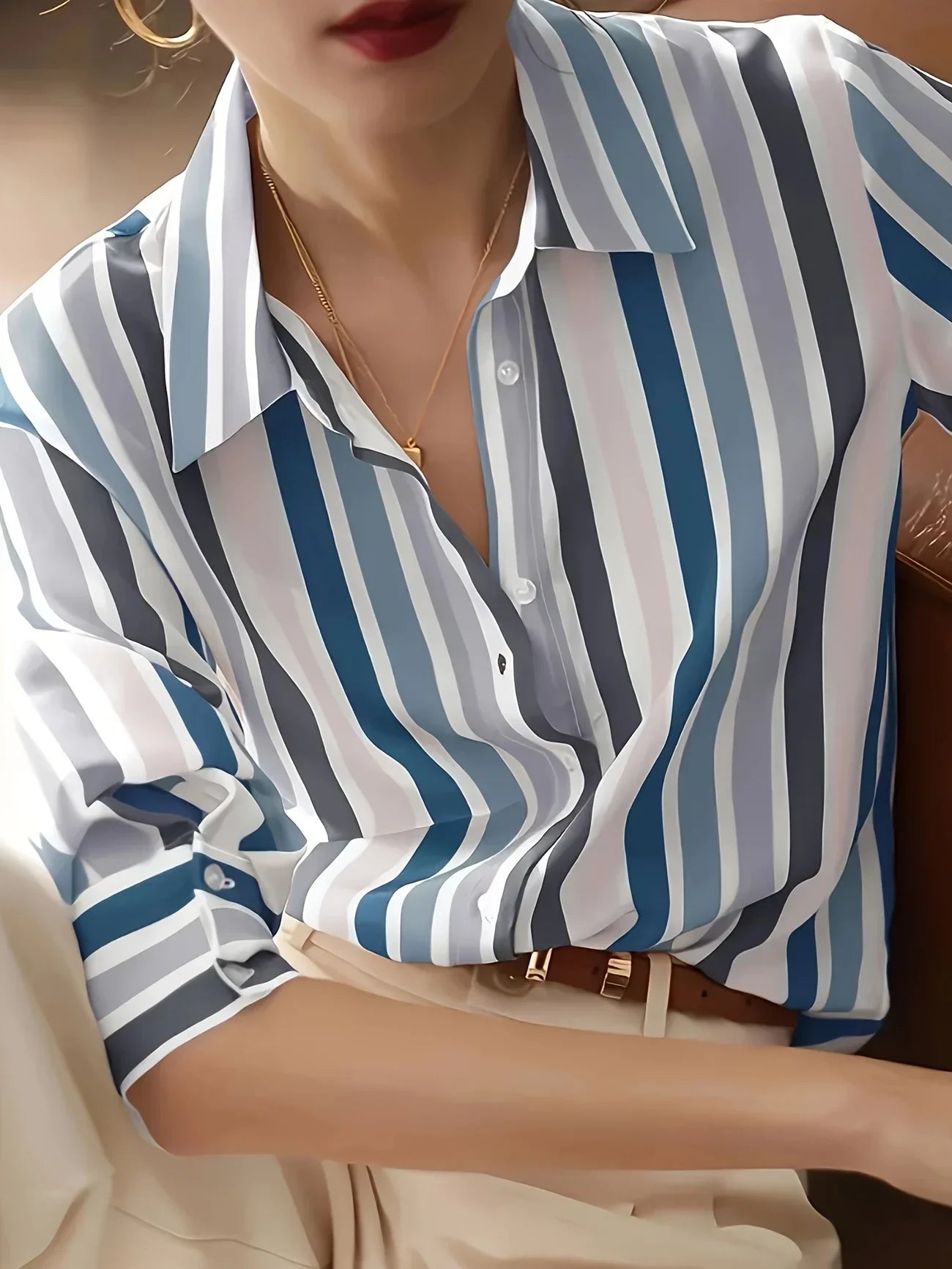 Striped Casual Button-Up Shirt