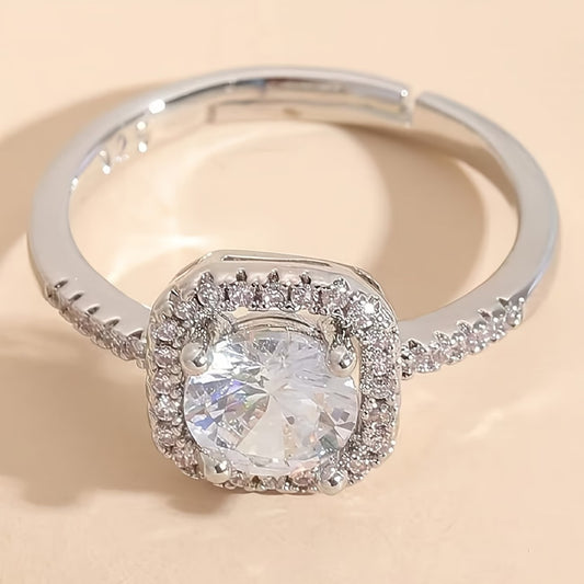 A Square-cut Copper Open Ring