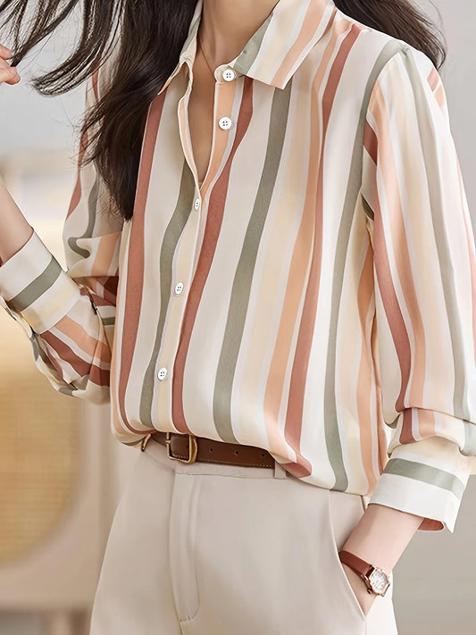 Striped Casual Button-Up Shirt