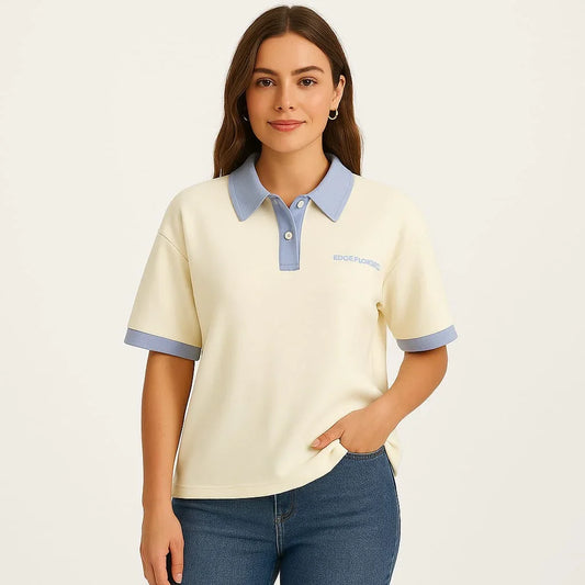 Sleeve Polo Collar T-Shirt,
