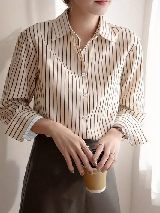 Shirt with Premium Elegance Loose Fit Button