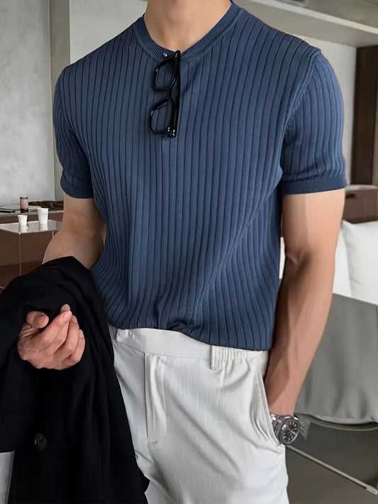 Casual Short Sleeve Knit T-Shirt