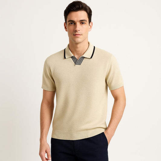 Slim-Fit Color Block Polo Shirt - Short Sleeve
