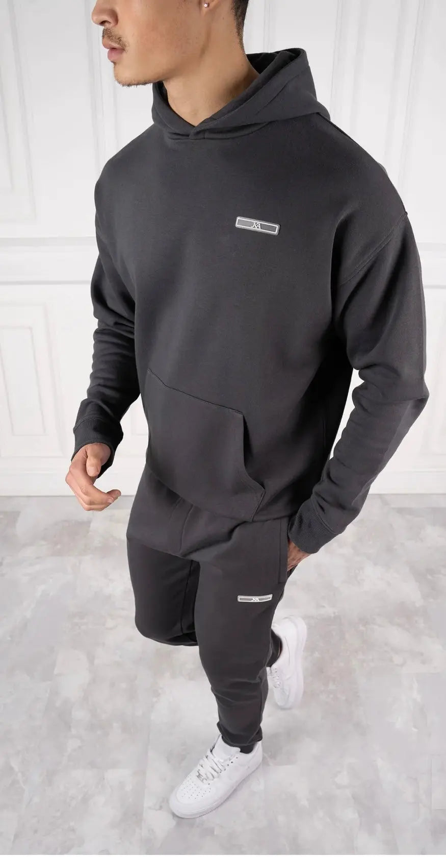 Day To Day Slim Fit Full Tracksuit - Charcoal Grey Jay MX