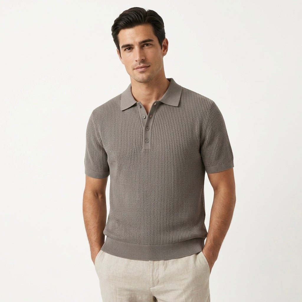 Textured Knit Polo