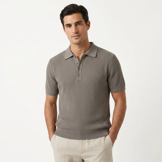 Textured Knit Polo