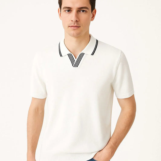 Slim-Fit Color Block Polo Shirt - Short Sleeve