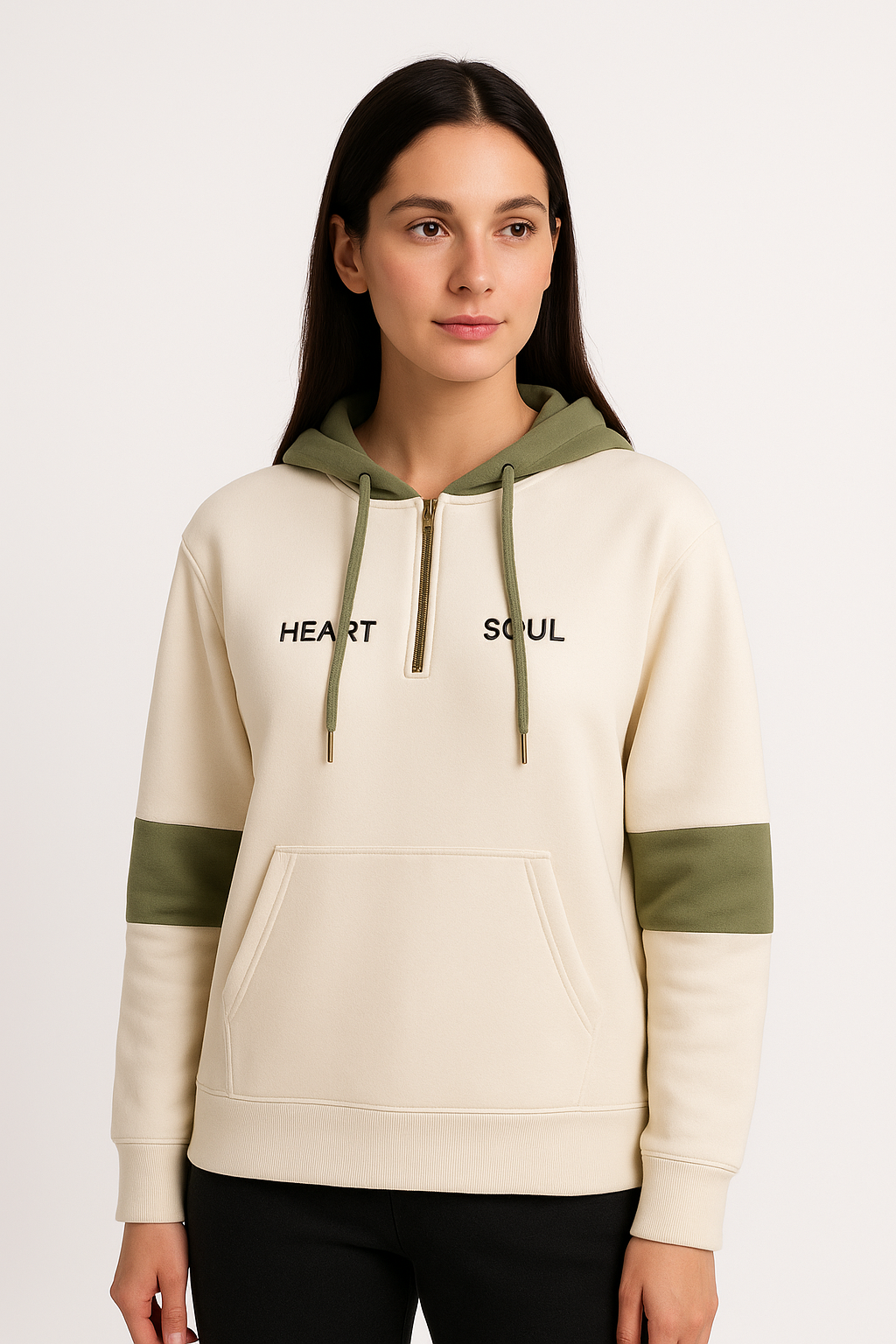 Fleece Hoodie- off white