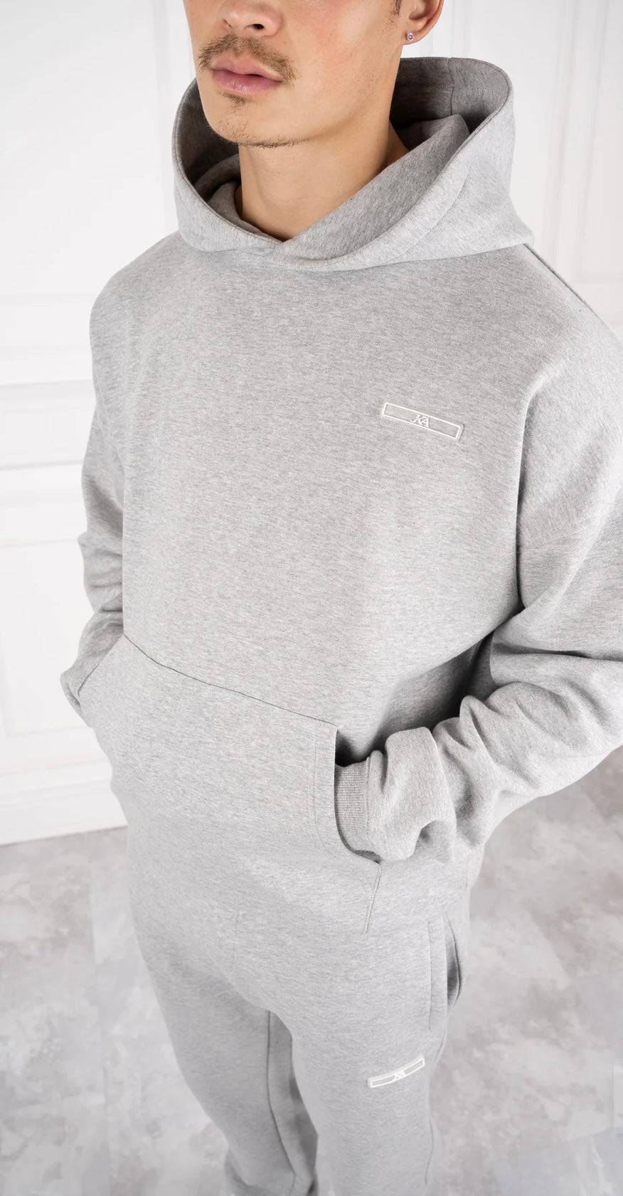 Day To Day Slim Fit Full Tracksuit - Grey Marl Jay MX