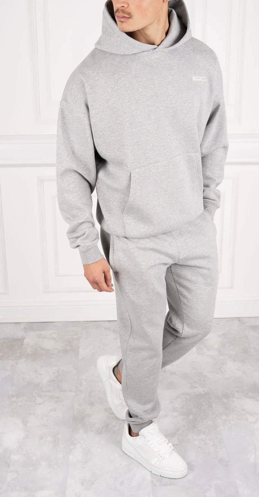 Day To Day Slim Fit Full Tracksuit - Grey Marl Jay MX