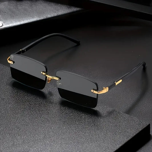 Trendy Black Lens with Golden Tone