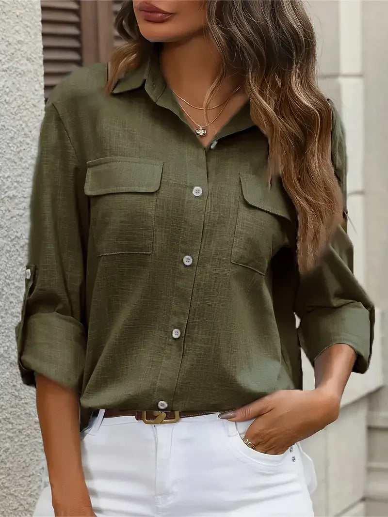 Elegant Women's 100% Shirt with Pockets