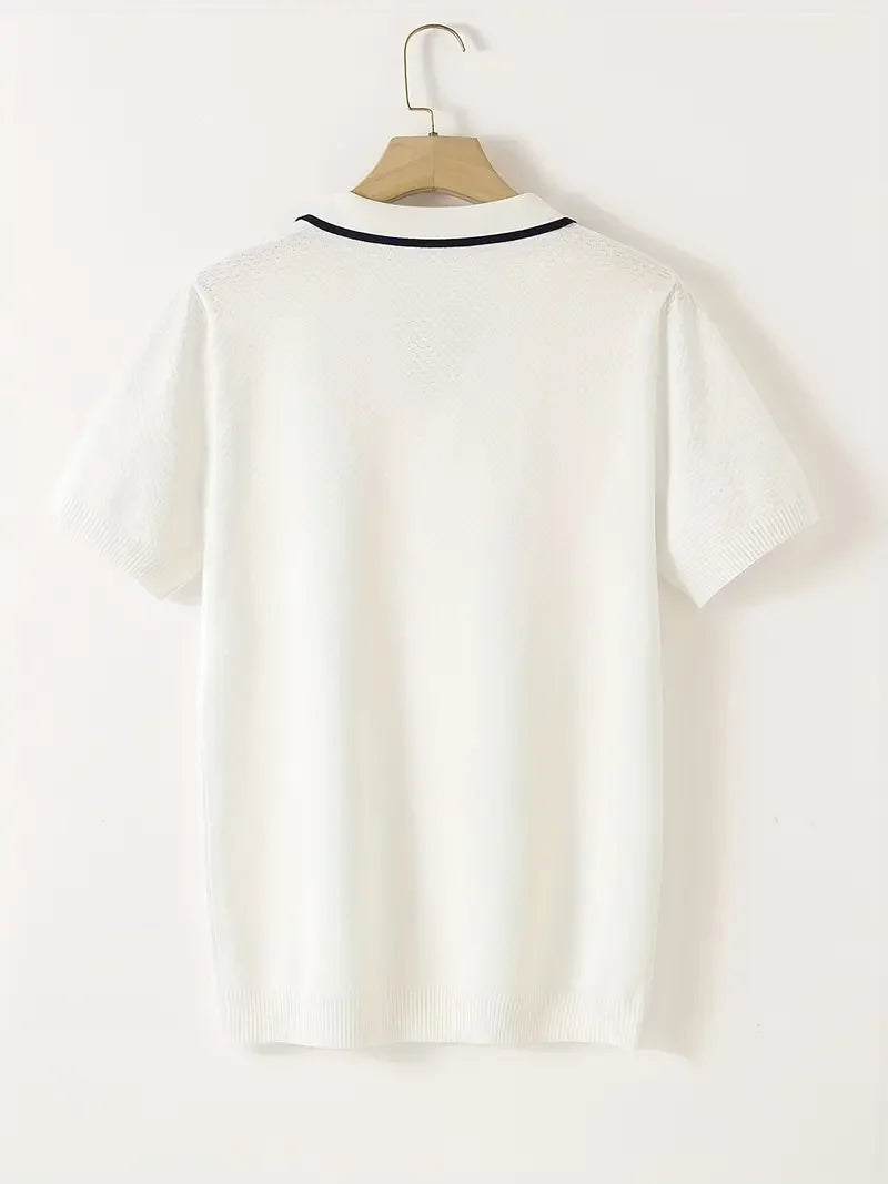 Slim-Fit Color Block Polo Shirt - Short Sleeve