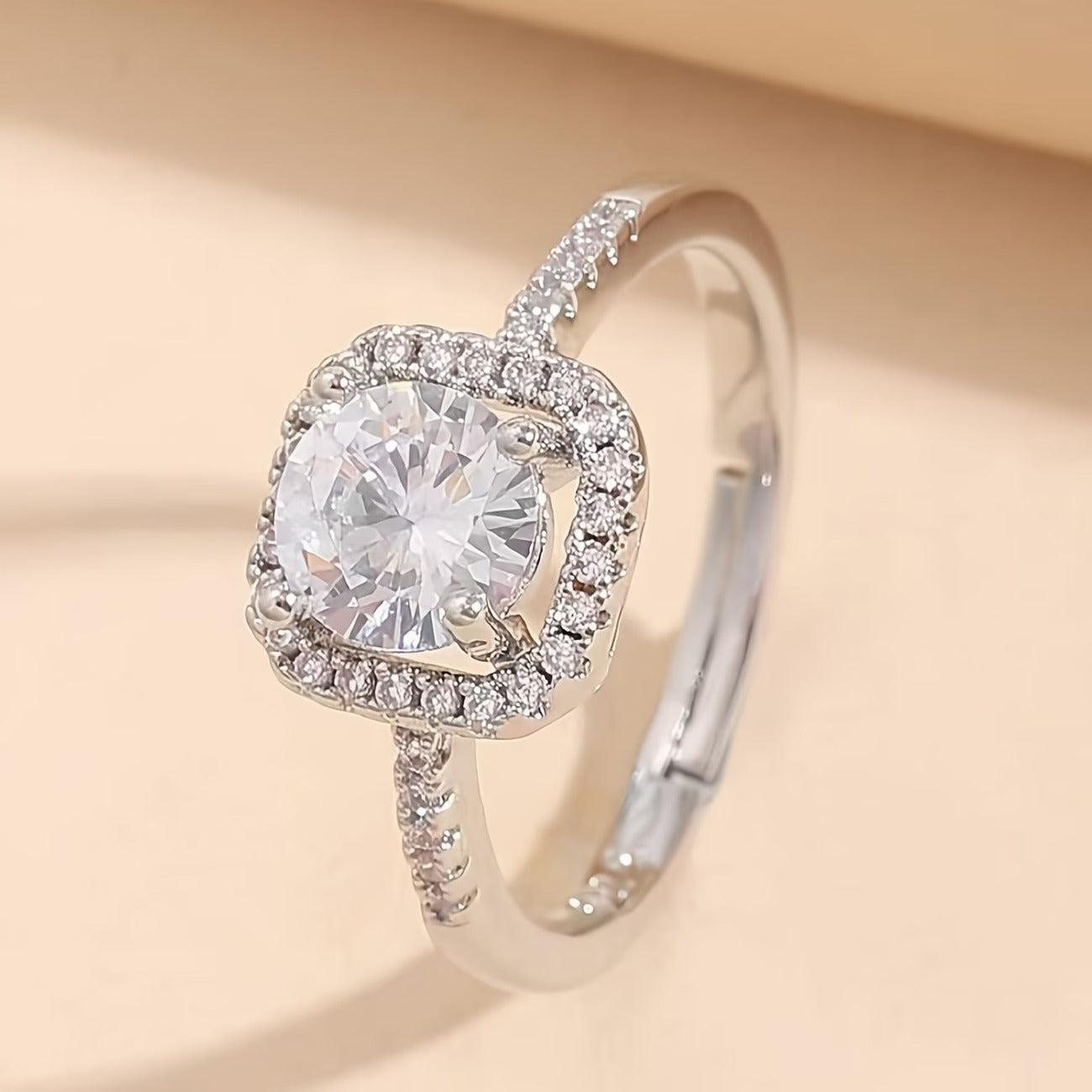 A Square-cut Copper Open Ring