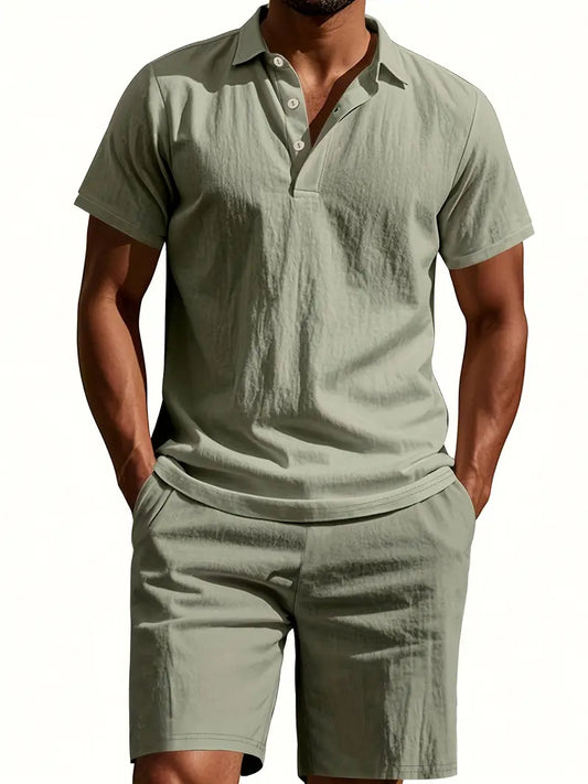 Linen Shirt & Shorts Set