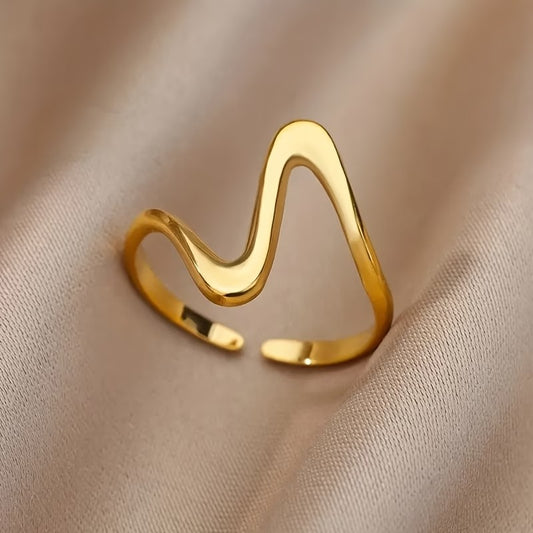 Wave Shaped Cufflink Rings