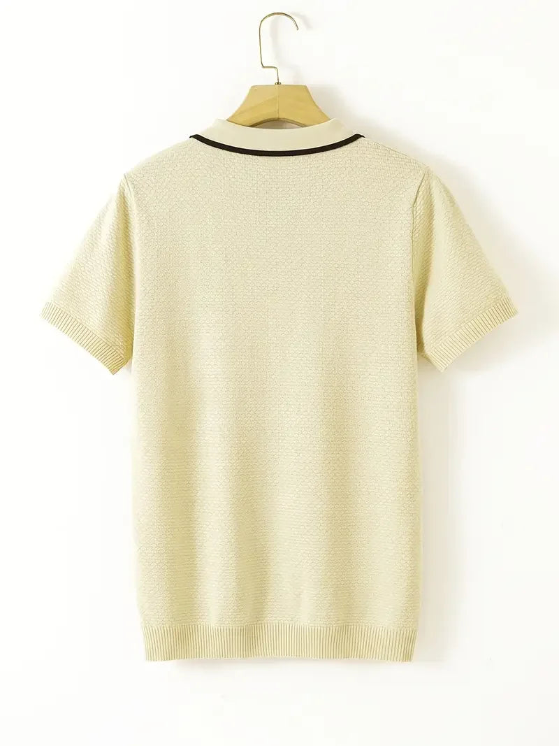 Slim-Fit Color Block Polo Shirt - Short Sleeve